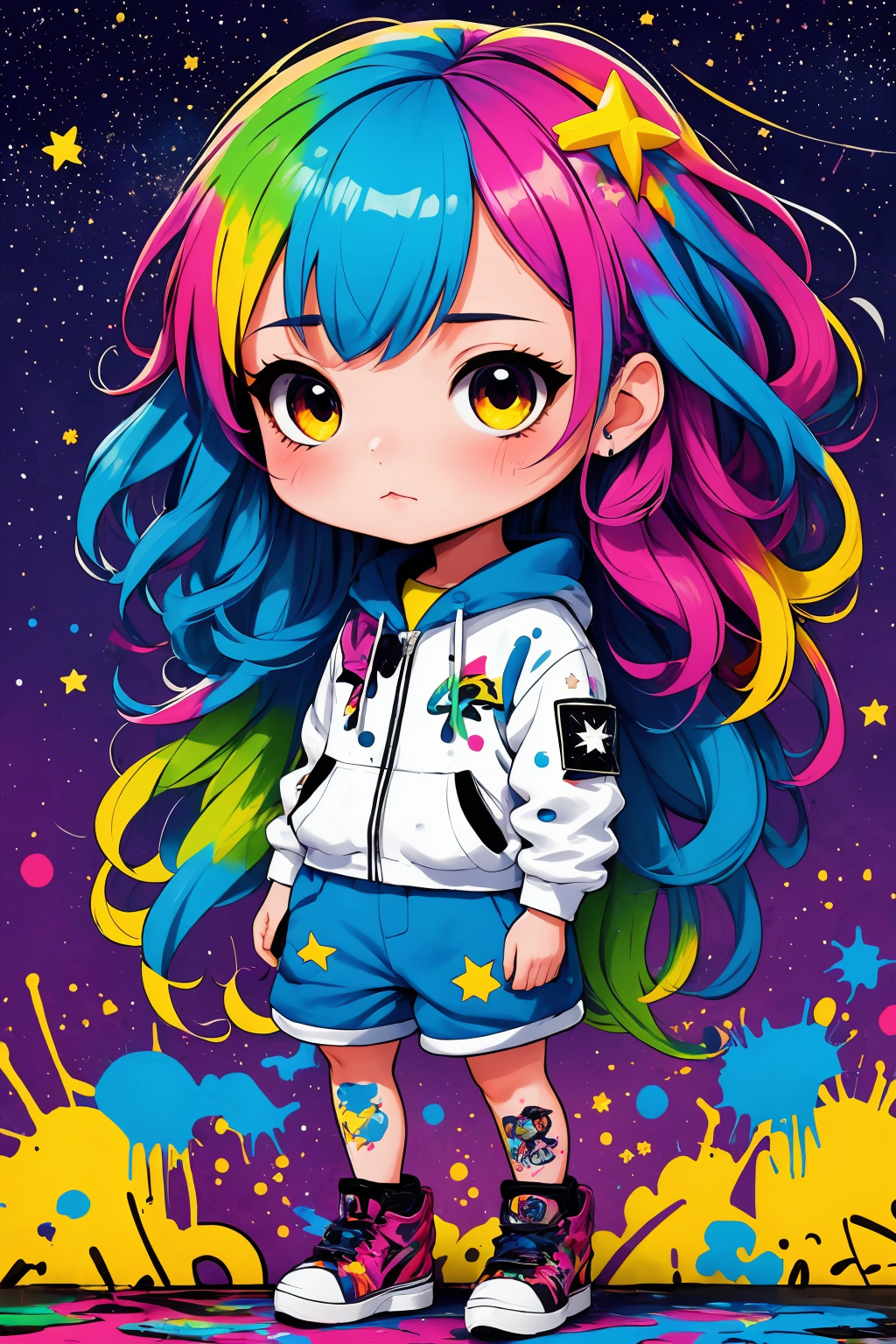 00456-1865383453-masterpiece,best quality,1girl,chibi,cute,big head,graffiti,Multicolored hair,Emo hair,Culottes,tuya,Stars,symbols,splash,colorf.png